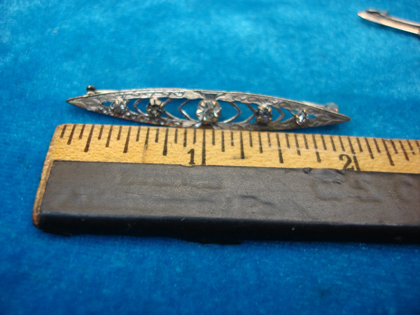 Vintage Bar Pins Set: Diamond Simulant & Pearl, Gold & Silver Tone