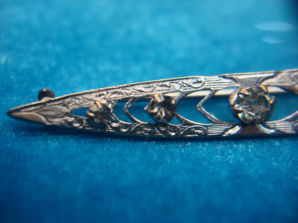 Vintage Bar Pins Set: Diamond Simulant & Pearl, Gold & Silver Tone