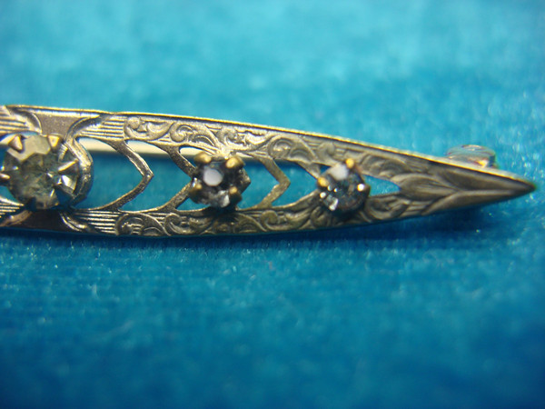 Vintage Bar Pins Set: Diamond Simulant & Pearl, Gold & Silver Tone