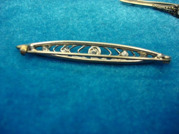 Vintage Bar Pins Set: Diamond Simulant & Pearl, Gold & Silver Tone