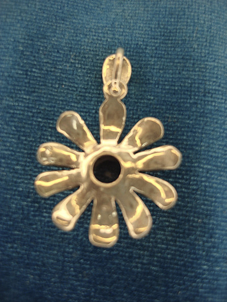 Sterling Silver Amethyst & Marcasite Flower Pendant - Pre-Owned, Excellent Condition