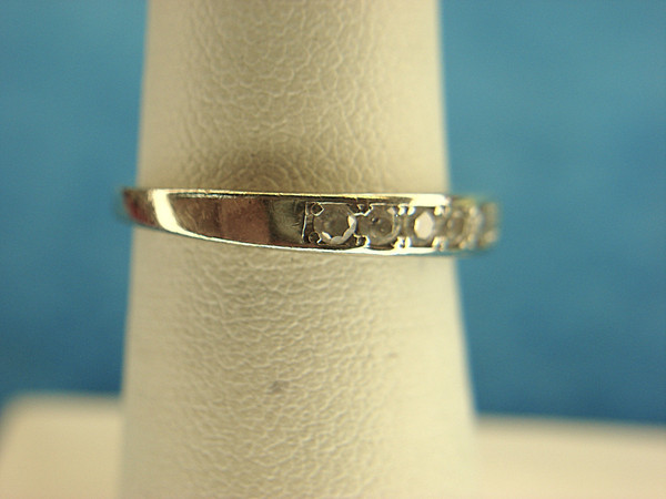 Sterling Silver Diamond Band Ring - Size 6.5 - Pre-Owned (Excellent Condition)