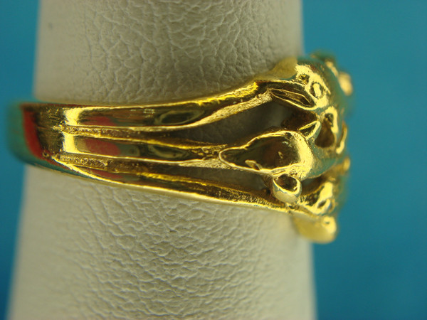 Sterling Silver Gold Vermeil Dolphin Ring - Size 4 3/4 - Pre-Owned - Excellent Condition