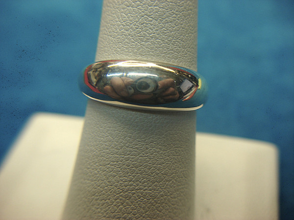 Adjustable Sterling Silver Dome Ring (Sizes 7.5-9) - Pre-Owned, Excellent Condition