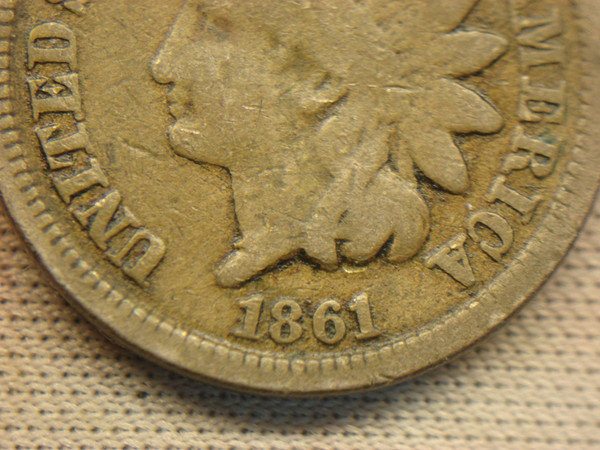 1861 Indian Head Cent - Circulated Copper Nickel with Natural Patina & Details