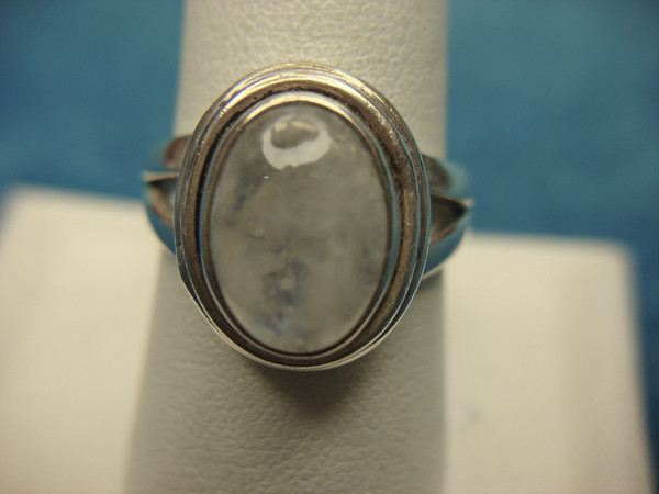 Sterling Silver Moonstone Ring (Size 9) - Pre-Owned, Elegant Sparkle