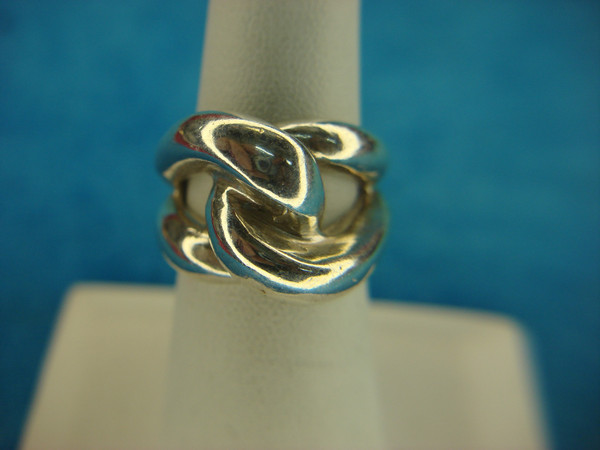 Sterling Silver Crossover Ring (Size 6) - Heavy, Pre-Owned, 9.8g
