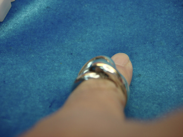 Sterling Silver Crossover Ring (Size 6) - Heavy, Pre-Owned, 9.8g