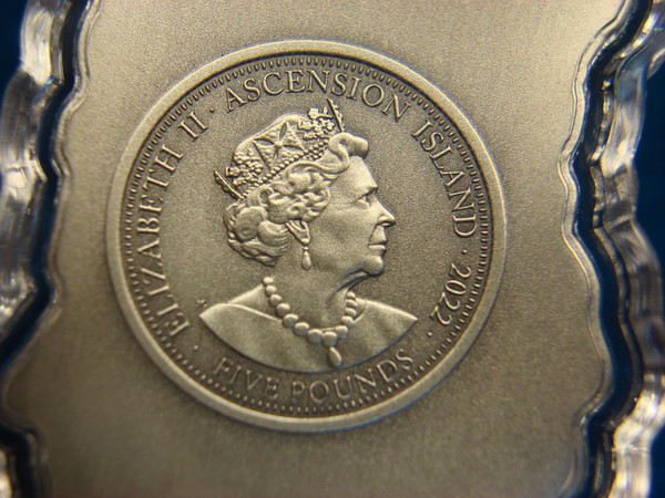 2022 Ascension Island 1oz .999 Silver Shaped Coin of Queen Elizabeth II - Low Mintage