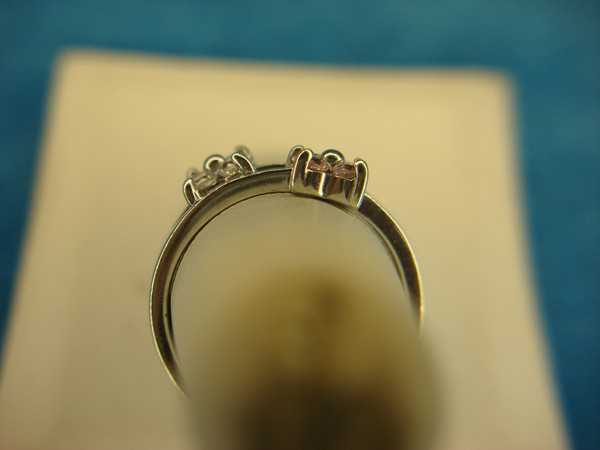 Sterling Silver Floral Ring with Pink & Clear Stones - Size 7.5