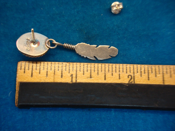 Sterling Silver Feather Dangle Earrings with Onyx - Elegant 1.75 Inch