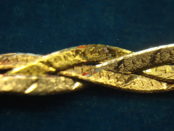 Sterling Silver & Gold Vermeil Herringbone Earrings - 3 Strand, Pre-Owned Excellent Condition