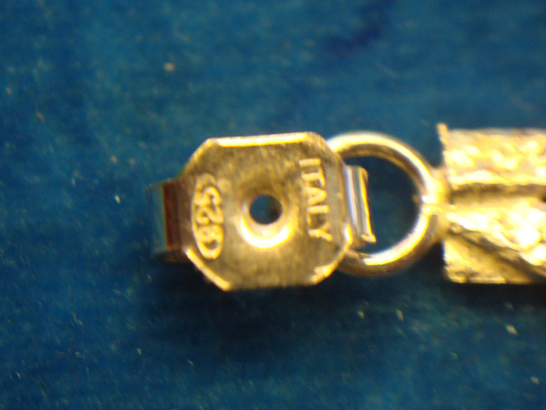 Sterling Silver & Gold Vermeil Herringbone Earrings - 3 Strand, Pre-Owned Excellent Condition