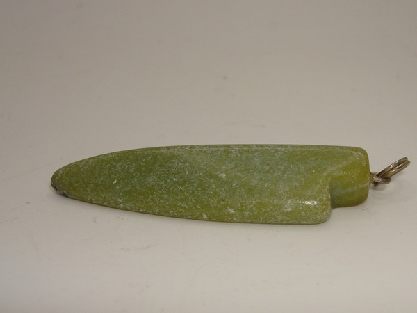 Vintage Green Jade Arrowhead Pendant - Estate Find!  7.2 Grams, Intricately Carved