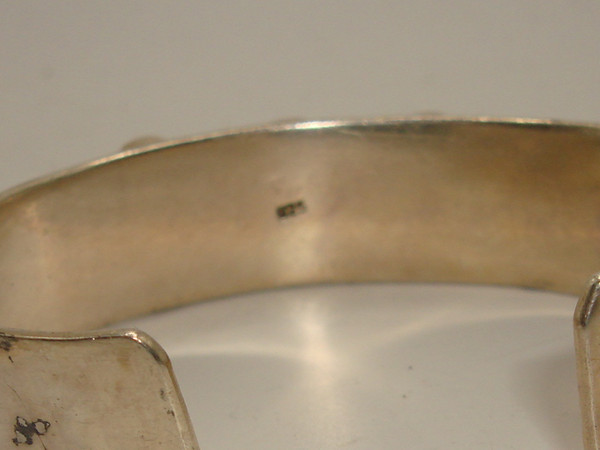 Vintage Native American Sterling Silver & Turquoise Cuff Bracelet | 925, Feathers & Cabochons