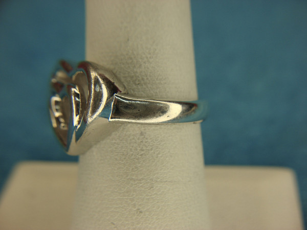 Sterling Silver Double Heart Ring - Size 7, Pre-Owned & Elegant