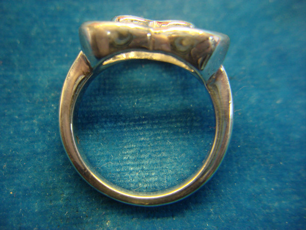 Sterling Silver Double Heart Ring - Size 7, Pre-Owned & Elegant