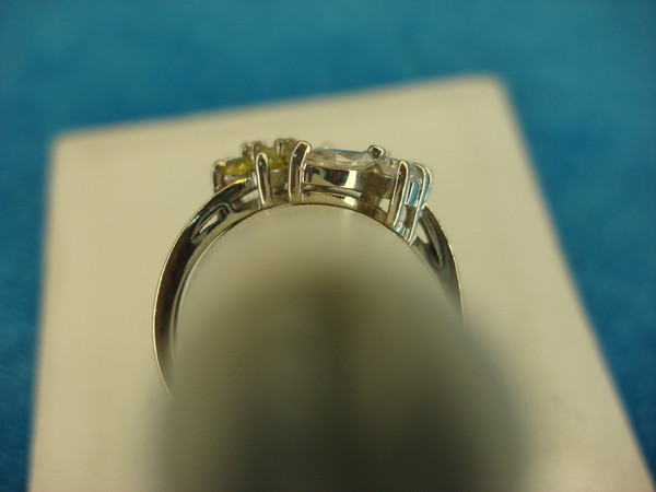 Sterling Silver Butterfly & Flower Ring with Citrine - Size 9