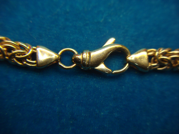 JCM Sterling Silver Byzantine Chain Necklace with Panther Pendants & CZs - Rose Gold Vermeil