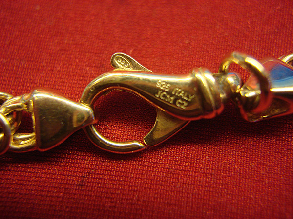 JCM Sterling Silver Byzantine Chain Necklace with Panther Pendants & CZs - Rose Gold Vermeil