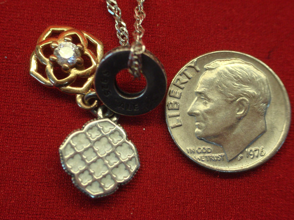 Authentic Pandora Sterling Silver Rose Pendant Necklace - 22 Inch Chain