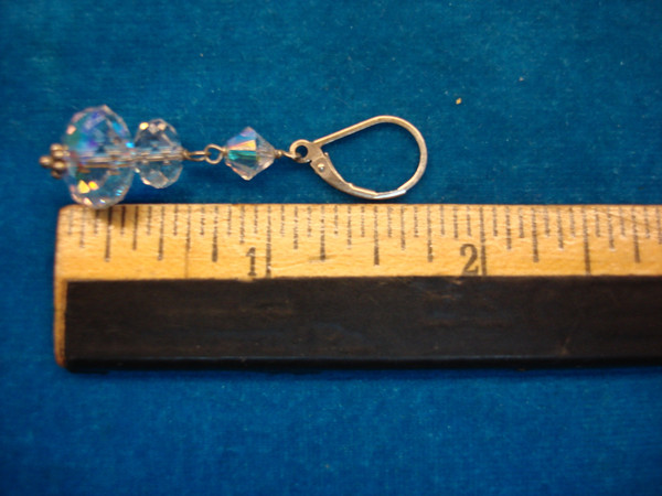 Vintage Sterling Silver & Crystal Dangle Earrings - Sparkly Refraction