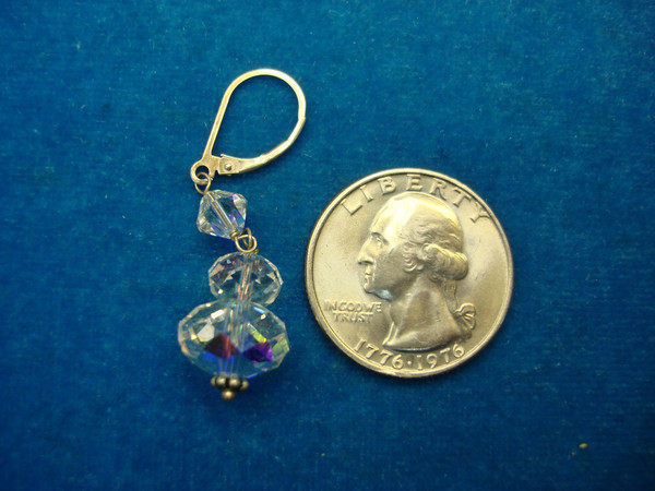 Vintage Sterling Silver & Crystal Dangle Earrings - Sparkly Refraction