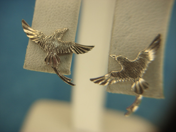Sterling Silver Swallow Stud Earrings - 925, Pre-Owned, Excellent Condition