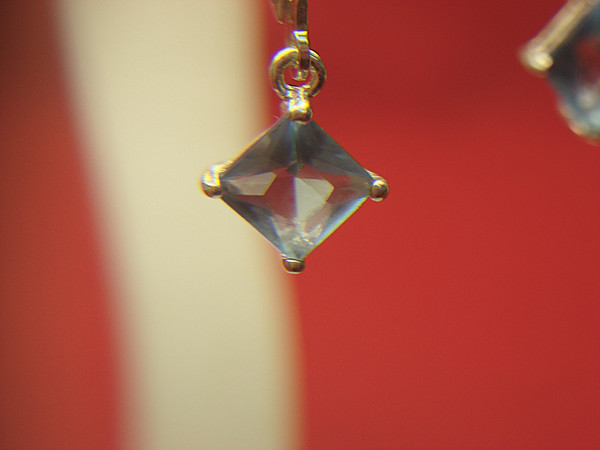 Vintage Sterling Silver Dangle Earrings w/ Light Blue Gemstones - 1 Inch