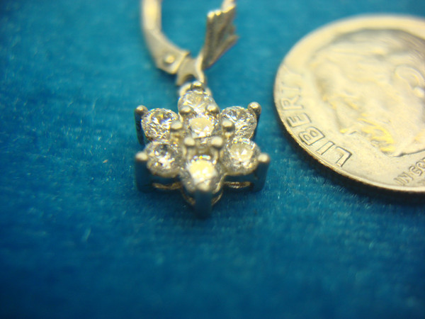 Sparkling Sterling Silver Dangle Earrings with Cubic Zirconia - Clip-on