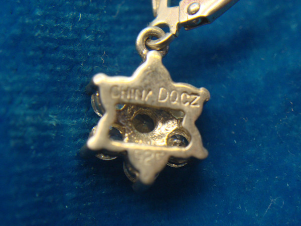 Sparkling Sterling Silver Dangle Earrings with Cubic Zirconia - Clip-on