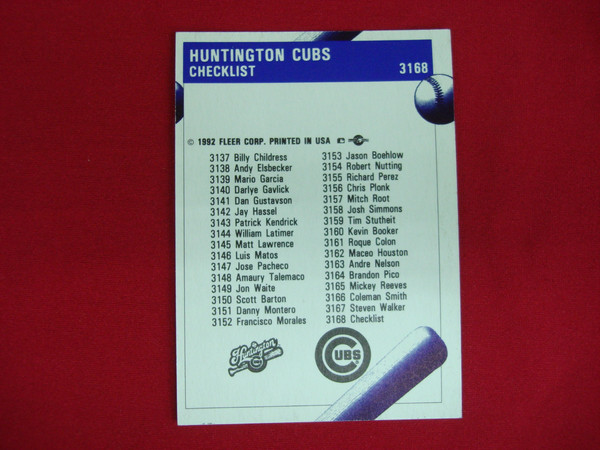 1992 Fleer ProCards Huntington Cubs Minor League Baseball Team Set - Factory Sealed