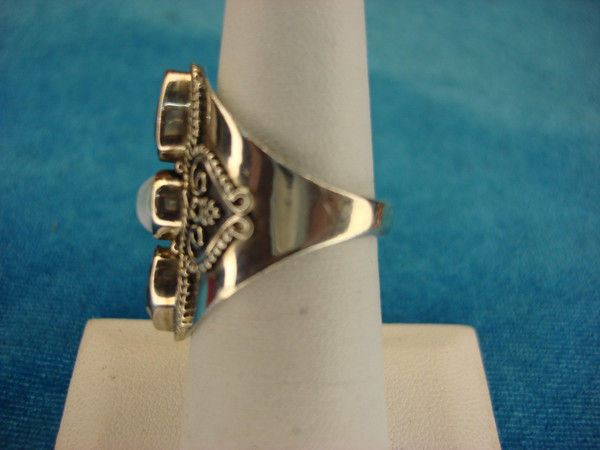 Sterling Silver Larimar & Blue Topaz Ring, Size 6 1/2 - Pre-Owned