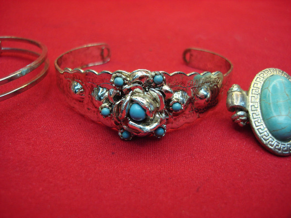 Vintage Southwestern Style Bracelet Lot (4 Pcs) - Estate Find, Sizes 6-7