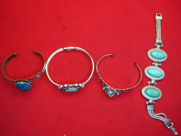 Vintage Southwestern Style Bracelet Lot (4 Pcs) - Estate Find, Sizes 6-7