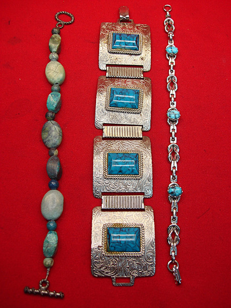 Vintage Southwestern Style Bracelet Lot (3 Pcs) - Size 7