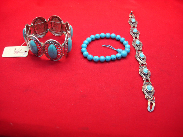 Vintage Southwestern Style Bracelet Lot (3pcs) - Sizes 6 1/2, 6, & 7 1/2