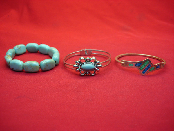 Vintage Southwest Style Bracelet Lot of 3 (6.5 Inch) - Authentic Native American Inspired Jewelry