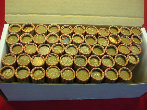 50 Bank-Wrapped Wheat Cent Rolls - Vintage Coin Treasure Hunt (Bonus Roll Included)