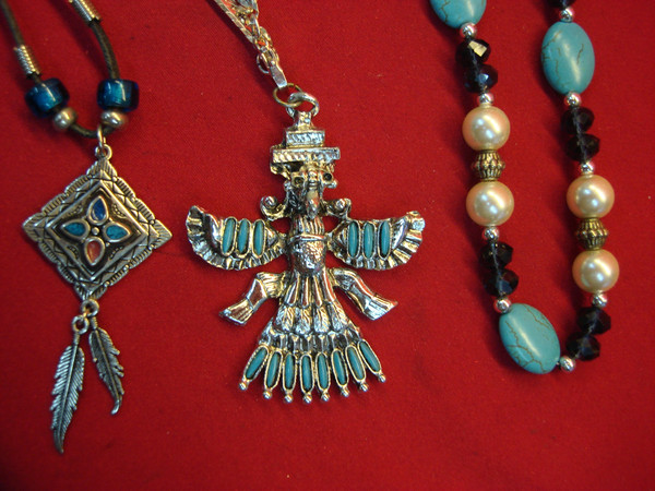 Southwest Style Necklace Lot of 3 - Unique Artisan Jewelry, Wearable Condition