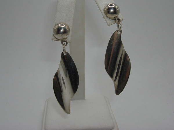Vintage Mid-Century Taxco Sterling Silver Wave Earrings | HECHO EN MEXICO TE-05