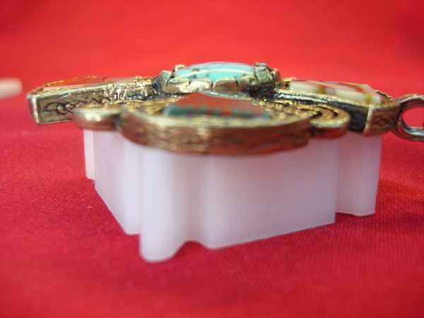 Vintage Celtic Cross Necklace with Faux Gemstones | British Design | 24