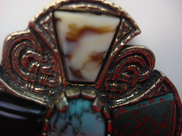 Vintage Celtic Cross Necklace with Faux Gemstones | British Design | 24