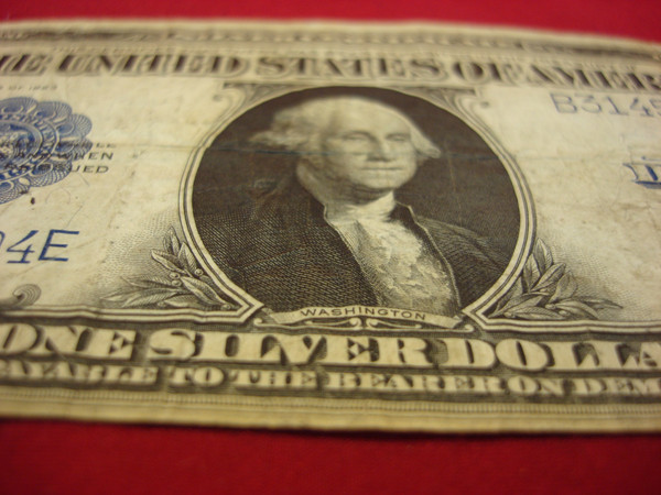 1923 Large Size Silver Certificate $1 - Woods/White - Historic Horse Blanket Note (Solid)