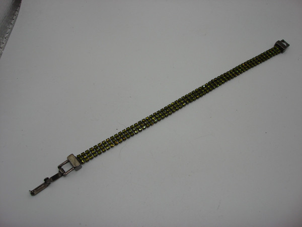 Vintage Givenchy Lime Green Rhinestone Bracelet (7 1/4
