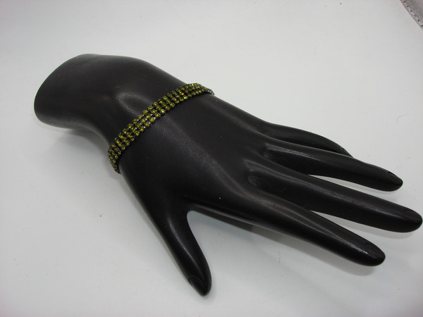 Vintage Givenchy Lime Green Rhinestone Bracelet (7 1/4