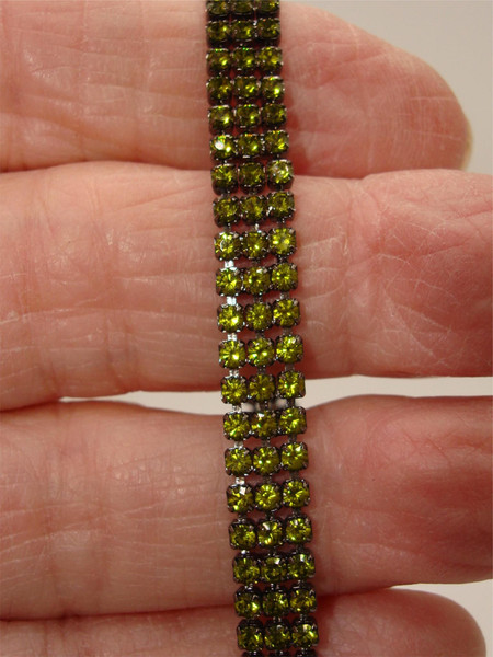 Vintage Givenchy Lime Green Rhinestone Bracelet (7 1/4