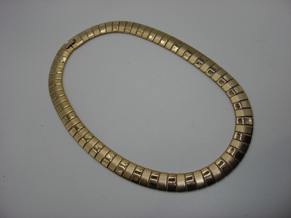 Vintage 1980s Egyptian Revival Gold-Tone Choker Necklace | Estate Find