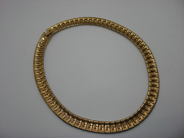 Vintage 1980s Egyptian Revival Gold-Tone Choker Necklace | Estate Find