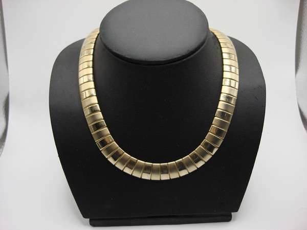 Vintage 1980s Egyptian Revival Gold-Tone Choker Necklace | Estate Find